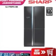 SHARP KULKAS SIDE BY SIDE 4 PINTU SJ-F90PG-BK / SJF90PGBK QUEEN S PPJ