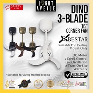 BESTAR Dino Corner Fan With Remote Control 3 Blade 16"