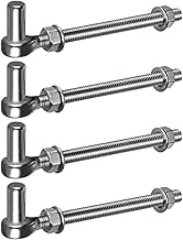 Insaga M12x 8'' J-Bolt Gate Hinge, for Farm Gate Hinge, 304 Stainless Steel J-Bolt Post Hinge with 5