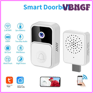 VBNGF APP WiFi V9สีขาว720P สมาร์ทโฮมวิดีโอกริ่งประตูการมองเห็นได้ในเวลากลางคืน HD ไร้สายระยะไกลพลังง