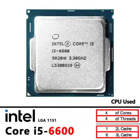 Intel Used Core i5-6600 i5 6600 3.3 GHz SR2BW/SR2L5 6M 65W LGA 1151