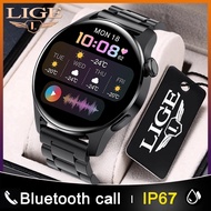 LIGE Bluetooth Call Smart Watch Men Full Touch Screen Sports Watch Wristwatch IP68 Waterproof Smart For Android Ios Men SmartWatch