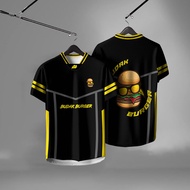 Latest Design choii baju lelaki dewasa hijau jersey custom name Cute Burger 3D Printing Viral Men'S 