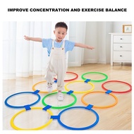 Sensory Training Hoops Hopscotch Hoop 10 Pieces Plastic Material with 10 Buckles for Everyday Entert