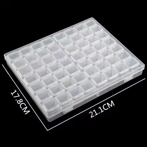 Diamond Painting Storage Box 56 Grid Transparent Jewelry Box Square Diamond Splitting Box Diamond Pa