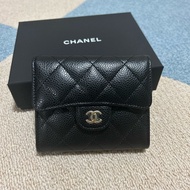 Chanel 經典 Classic Flap銀包 黑金牛