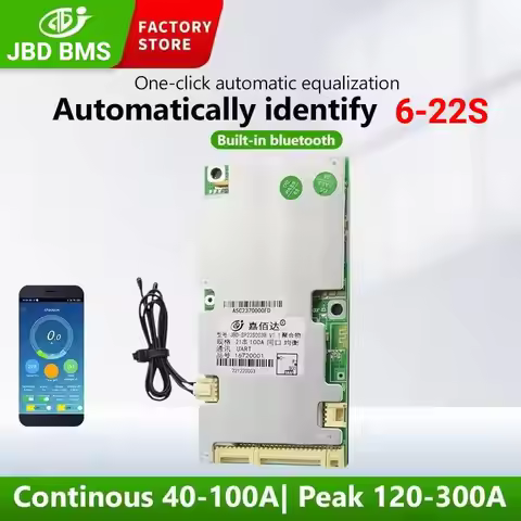 JBD 6S 8S 12S 13S 14S 15S 16S 18S 20S 21S BMS Built-in Bluetooth 20A 30A 40A 50A 60A 80A 100A UART F
