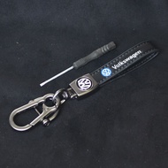 [𝗞𝗘𝗬𝗖𝗛𝗔𝗜𝗡] Car Keychain PU Leather Rope Metal Hanging Buckle Car Key Ring Key Decor for VW Volkswagen Jetta MK5 Golf Passat 3B7 601 171
