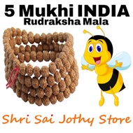 Energised  Original  5 Mukhi India Rudraksha Mala Certified - Shri Sai Jothy Store