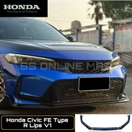 Honda Civic FE FL5 Type R Bumper Front Lips Front Diffuser Civic Fe Type R body kit Glossy Black