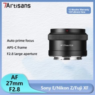 7Artisans 27mm F2.8 Auto Focus AF APS-C Lens for Sony E Fuji XF Nikon Z Mirrorless Cameras