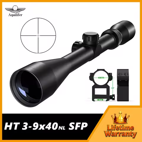 HT 3-9x40 SFP Hunting Scope Rifle Scope FMC Hunting Optics with Free Scope Rings for Outdoor Hunting