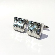 樂高 正方 銀色 袖扣 (LEGO Cufflink)