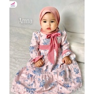 Amna Series Zalira Kids Original Gamis Lebaran Anak Perempuan 2024