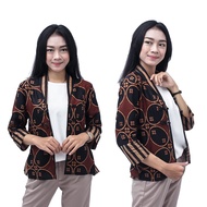 Bolero Batik Wanita Blouse - Semi Blazer Batik Kekinian Lengan 7/8 - Size S-M-L-XL-XXL-3XL-4XL-5XL