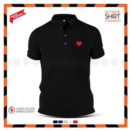 Premium Polo Tee For Love Baju valentine Anniversary Baju T-Shirt Lelaki Design Logo Sulam Cotton