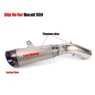 Motorcycle Racing Exhaust Escape Link Pipe Carbon Fiber Muffler with DB Killer Slip On For Ducati 95
