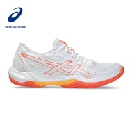 ASICS Women GEL-ROCKET 12 Indoor Court Shoes in White/Vivid Coral