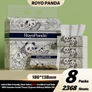 【8 Packs】Royo Panda Tisu Soft Deluxe Tissue Cheerful Tissue Facial Tissue Bamboo Tissue Cute Tissue