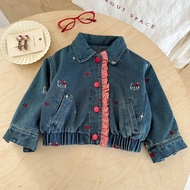 TUmama Charming เสื้อคลุมผ้าฝ้ายหยาบเด็กด้วยการปักน่ารักสำหรับสาวๆแฟชั่นฤดูใบไม้ร่วง