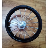 【hot sale】 Size 12,14,16,18,20  rim set for BMX KIDS FOLDING bike  double thread rear hub steel rim