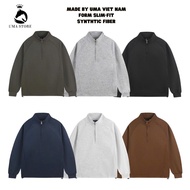 UMA STORE Men's Sweatshirt Half Zip Chunky Zipper Autumn Winter Multicolor Korean Style SPA87