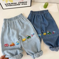 Soft Tencel Cotton Mosquito Pants~Boys Car Cartoon Cute Trousers Baby Pants