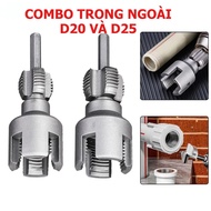 2PCs Integrated Internal & External Thread Pipe Threading Tool for 1/2" 3/4" PPR PVC Pipe Integrated