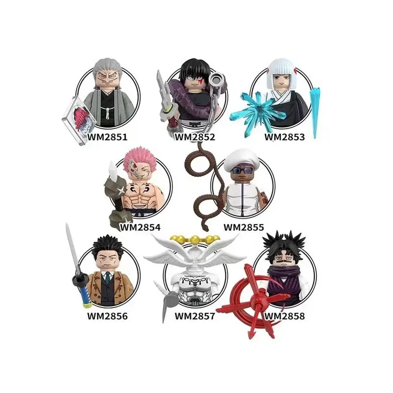 WM6202 WM6200 Jujutsu Kaisen อิฐ Gojo Yuta ใช้งานร่วมกับตัวเลขการกระทําปริศนาการ์ตูน Building Block 