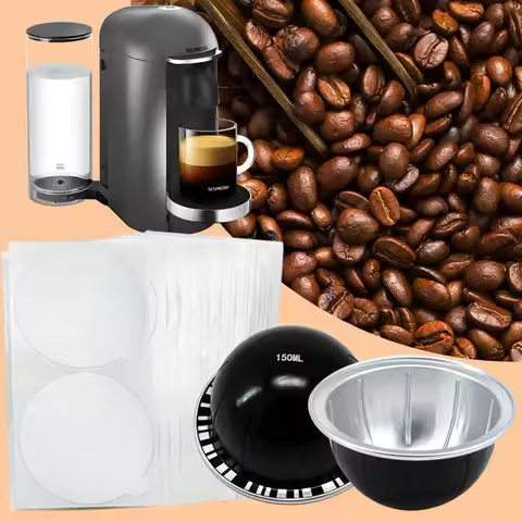 Reusable Aluminum Coffee Capsules Compatible with Nespresso Vertuo Machine - Durable Coffee Pod Shel