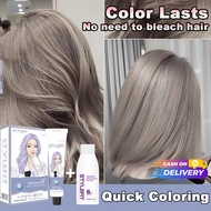 【2-5 Days Delivery】Natural Hair dye colour cream with comb hair color dark brown / ash grey / black 