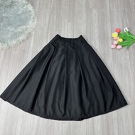 Chân váy bigsize nữ eo chun co giãn dáng xếp ly xòe dài qua gối chất vải lụa mềm mại dành cho nàng c