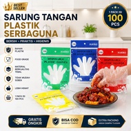 100pcs Hygienic Disposable Plastic Gloves for Eating PB-44