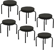 AITECH AIS Stacking Low Stool, Set of 6, Width 14.6 x Depth 14.6 x Height 11.2 inches (37 x 37 x 28.