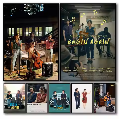 B-begin Again MOIVE LOVE Poster Sticky Wall Art Printing Waterproof Home Living Bed Room Aesthetic D