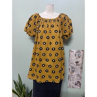 Brown and black floral off-the-shoulder dress, size m, width a84