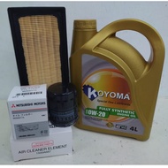 MITSUBISHI XPANDER OIL FILTER + AIR FILTER + KOYOMA 0W20 FULLY SYNTHETIC ENGINE OIL X-PANDER X PANDE