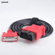[yuksok] Red Car Diagnostic Testing Cable Durable PVC OBD2 Automotive Test Cord for Autel MS906 MS90