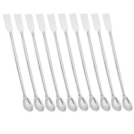 10 Pcs Stainless Steel Lab Spatula, 2 in 1 Lab Spoon Micro Scoop Laboratory Sampling Spoon, Mixing S