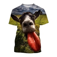 Summer Fun Animal Goat 3D Printed T-Shirt Streetwear Men Fashion Harajuku Casual Oversized O Neck T-