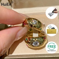 HuiEn Moissanite Ring 0.5CT 18K Gold Opening Adjustable Ring Stock