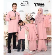 KURUNG CLARISSA, KURTA KAMIL &amp; GOWN BABY SEDONDON IBU AYAH DAN ANAK-ANAK / DUSTY PINK / BAJU RAYA 2022 / FAMILY SET