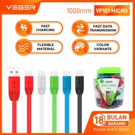 VEGER VP-101 Micro USB Data Cable (50 Pcs) 2.4A Fast Charging Original PER PCS