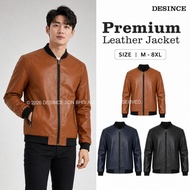 🇲🇾 DESINCE Men Premium Leather Jacket Motorcycle WindBreaker Casual PU Outerwear Jaket Lelaki Motor 