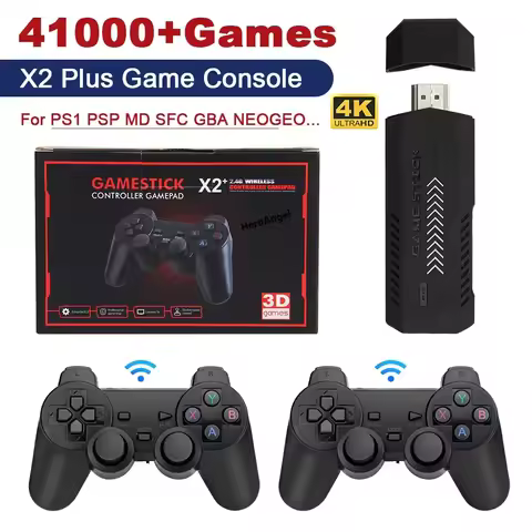 X2 Plus GD10 Pro 4K Game Stick 3D HD Retro Video Game Console Wireless Controller TV 50 Emulator For