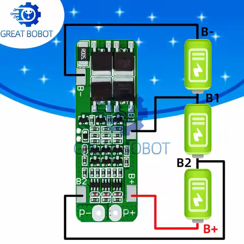 BS 3S 15A Li-ion Lithium Battery 18650 Charger PCB 3S BMS Protection Board For Drill Motor 12.6V Lip