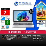 HP OmniBook 3 | Ryzen AI 7 350 | AMD Radeon 860M | 24GB/512GB | Copilot+ PC | WIN11+MS24 | 2Yrs โน๊ต