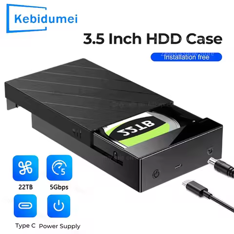 2.5/3.5 inch Hard Disk Enclosure SATA To Type C Hard Drive Case Adapter Support 22TB Up To 5Gbps Ext