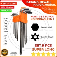 COMBINATION L-WRENCH COMPLETE SET 9 PCS STEEL LENGTH CR-V / 1 SET HEX TORX KEY WRENCH HEXAGONAL ALLE