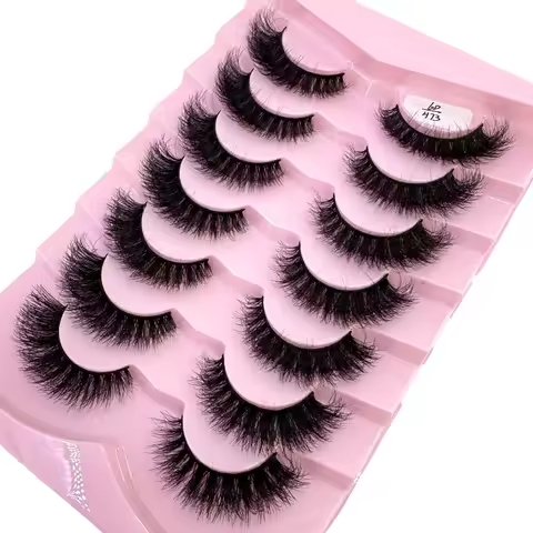 HBZGTLAD 7 pairs Lashes 3D Mink Eyelashes Thick & Fluffy Soft Eyelash Extension Natural False Eyelas